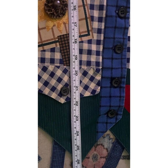 Vintage 90s Gardening Sunflower Handmade Craft Vest Smock Adjustable One Size - Picture 9 of 10